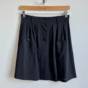 A.P.C. Wool Button-Front Black Mini Skirt